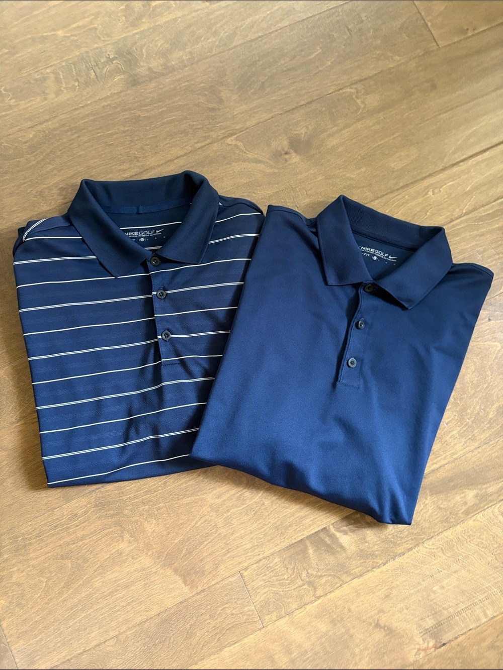 Lot of 2 Nike Golf Dri-Fit Navy Polos Men’s Large